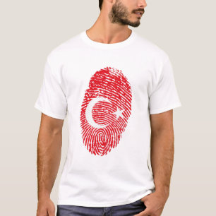 Türkei Flaggen-Fingerabdruck Land-Kennziffer T-Shirt