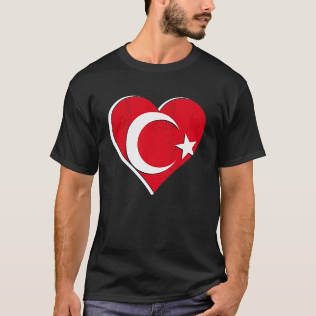 Türkei Flaggenstaat Herz Istanbul Ankara Türkiye P T-Shirt (Vorderseite)