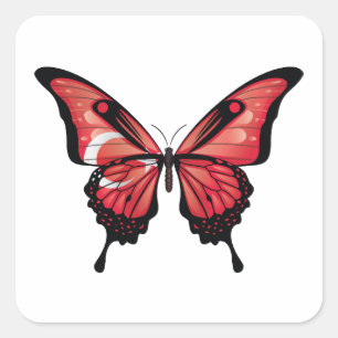 Türkei Frack Butterfly Flag Quadratischer Aufkleber
