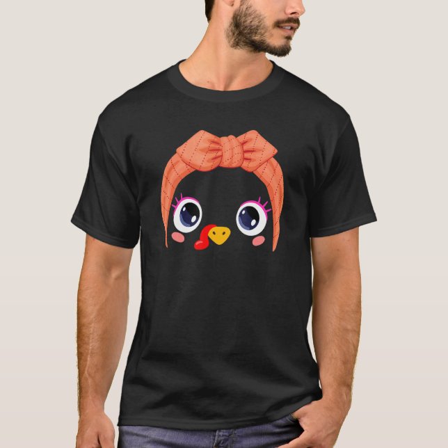 Türkei-Gesicht Erntedank-Headband läuft Pilgrim T-Shirt (Vorderseite)