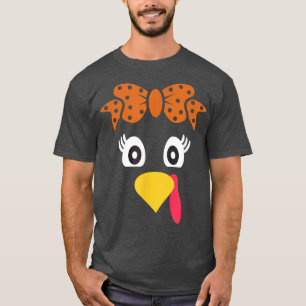 Türkei Gesicht Girl Retro Bow Familienkostüm Thank T-Shirt