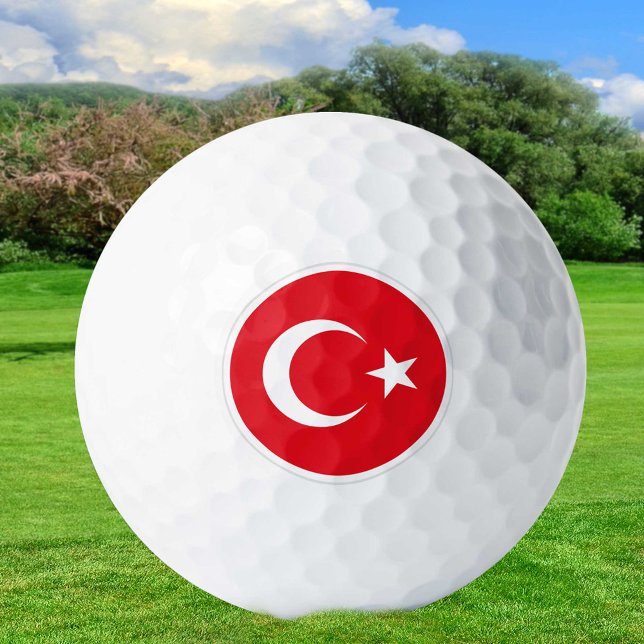 Türkei Golf Balls, Türkische Flagge Golfer / Patri Golfball (Von Creator hochgeladen)