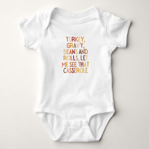 Türkei Gravy Bohnen und Rollen Ließ mir sehen, d Baby Strampler
