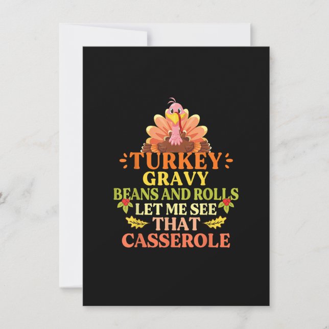 Türkei Gravy Bohnen und Rollen Ließ mir sehen, das Einladung (Vorderseite)