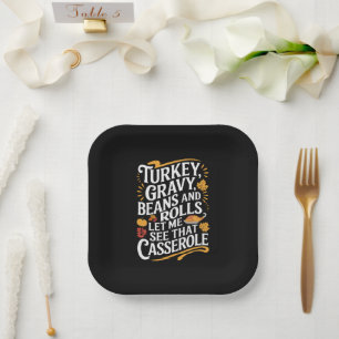 Türkei Gravy Bohnen und Rolls Lass mir sehen Casse Pappteller