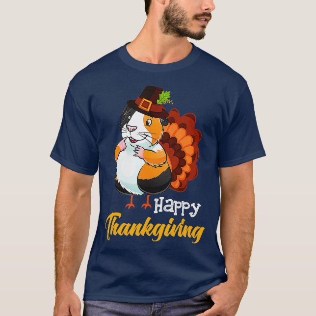 Türkei Guinea Pig Happy Thanksgiving Geschenk Guin T-Shirt (Vorderseite)