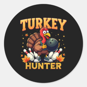 Türkei Hunter Bowling Erntedank Funny Bowler Runder Aufkleber