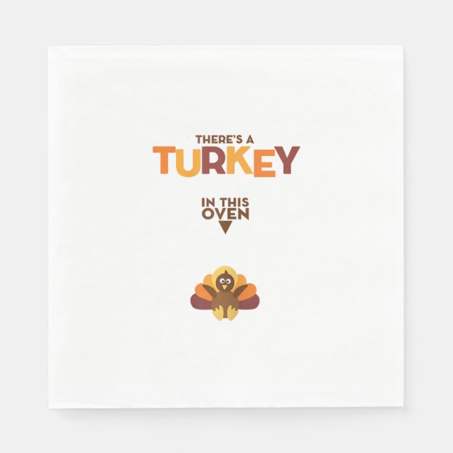 Türkei im Ofen - Ankündigung der Schwangerschaft i Serviette (Vorderseite)
