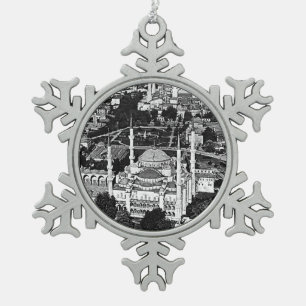 Türkei Istanbul Blaue Moschee Übersicht 1970 Schneeflocken Zinn-Ornament