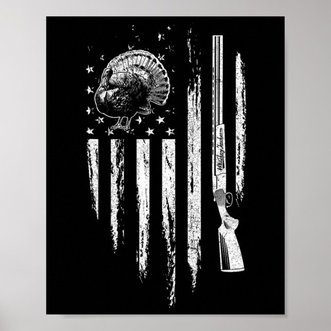 Türkei Jagd auf amerikanisches Hühnergeschenk Poster (Vorne)
