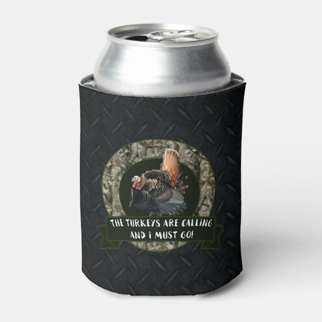 Türkei Jagd Diamantenplatten Bier Cooler Dosenkühler (Kanne Vorderseite)