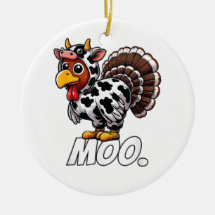 Türkei Kuh Kostüm Erntedank Funny Turkey Moo Keramik Ornament