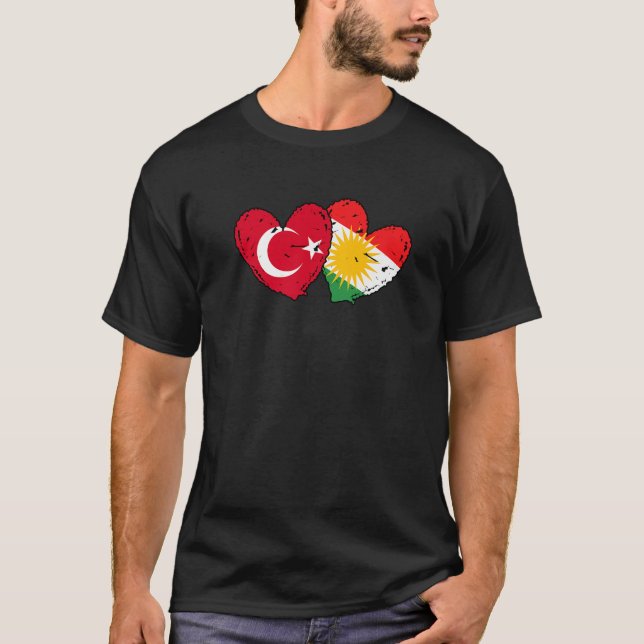 Türkei Kurdistan Herzenflagge Türkischer Kurdensto T-Shirt (Vorderseite)