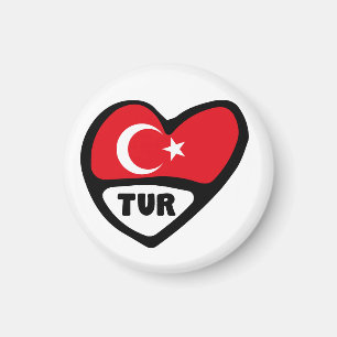 Türkei Ländercode Flaggenherz, TUR Magnet