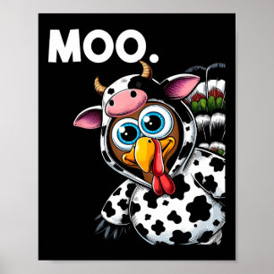 Türkei Moo Cow Kostüm Witziger Erntedank Hallowee Poster