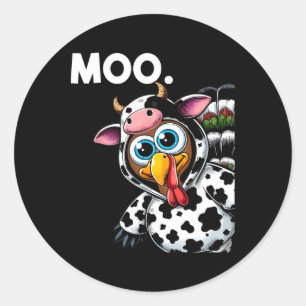 Türkei Moo Cow Kostüm Witziger Erntedank Hallowee Runder Aufkleber