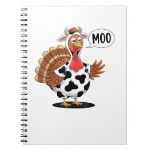 Türkei Moo Erntedank Funny Turkey Kuh Moo Famile Notizblock