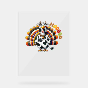 Türkei Moo Erntedank Kuh Türkei Spaß Funny _2 Acrylschild