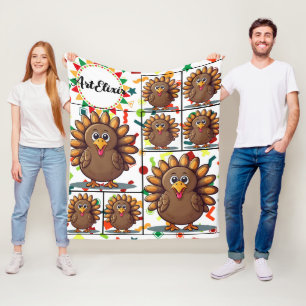 Türkei Niedlich Kawaii Brown Print Fleecedecke