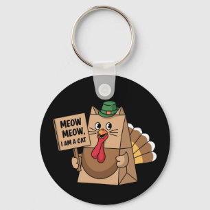 Türkei Paper Bag Meow Funny Erntedank Chat Schlüsselanhänger