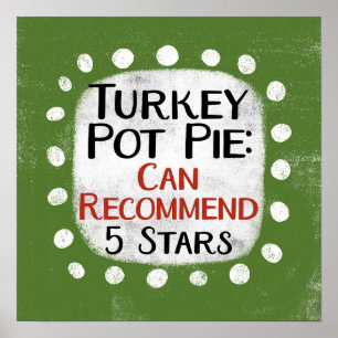 Türkei Pot Pie Review 5 Stars Poster Wall Art