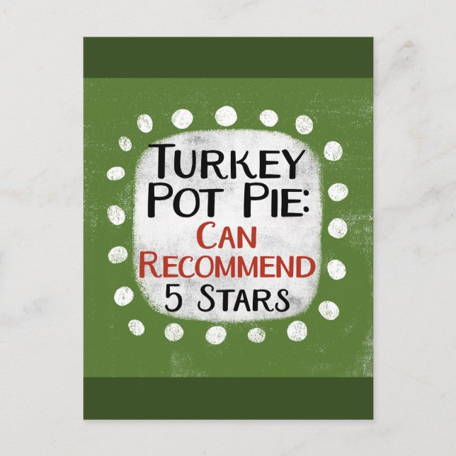 Türkei Pot Pie Review 5 Sterne Postkarte (Vorderseite)