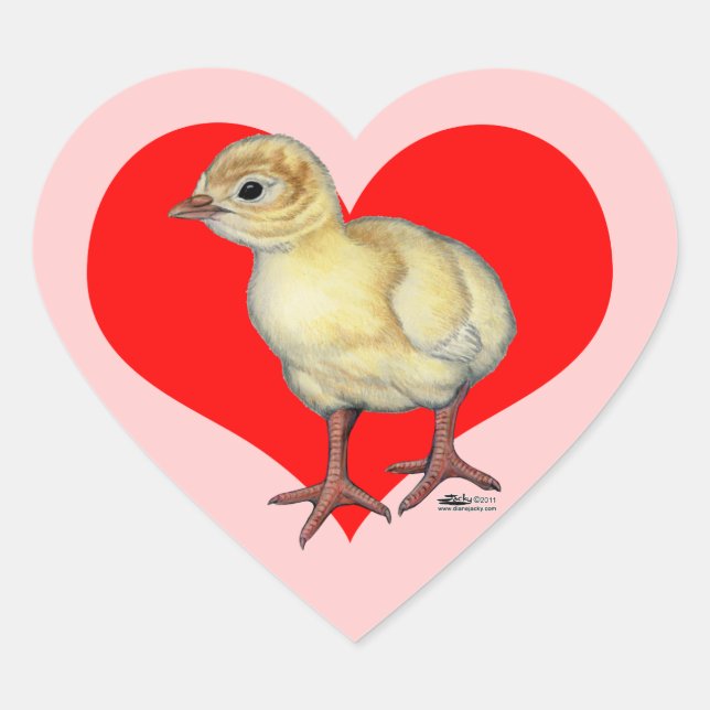Türkei Poult Heart Herz-Aufkleber (Vorderseite)