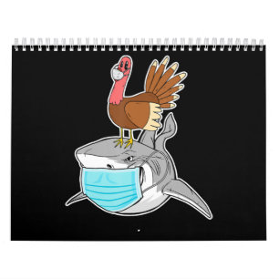 Türkei Riding Shark Face Mask Funny Animal Kalender