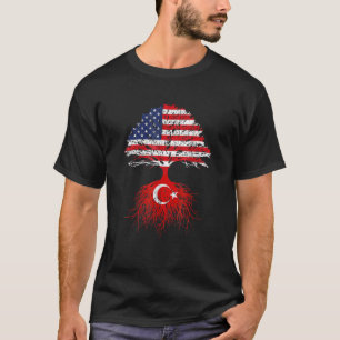 Türkei Roots Türkisch American USA Flaggen Natural T-Shirt