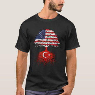 Türkei Roots Türkisch USA Flaggen Naturaliza T-Shirt