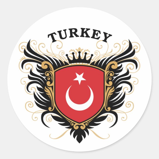 Türkei Runder Aufkleber (Vorderseite)