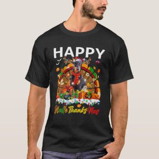 Türkei Santa Doberman Dog Pumpkins Happy HalloThan T-Shirt