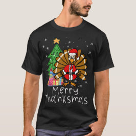 Türkei Santa Merry Thanksmas Weihnachten Thanksgiv T-Shirt