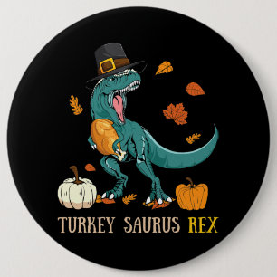 Türkei Saurus Rex Dinosaur Funny Erntedank Button