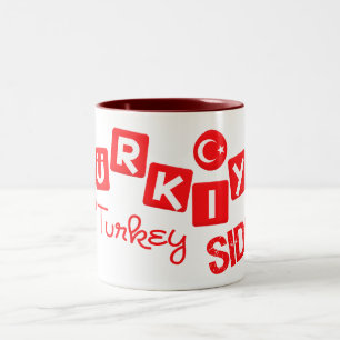 TÜRKEI-SEITE-Tasse - wählen Sie Stil & Farbe Zweifarbige Tasse