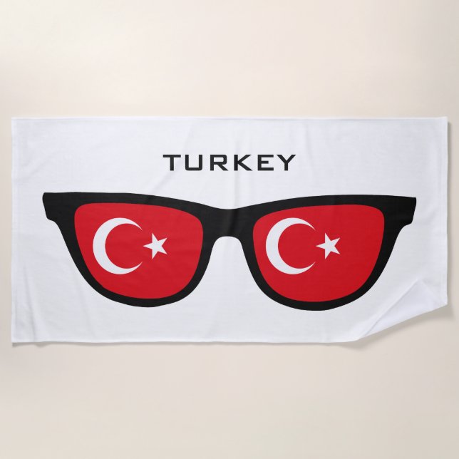 TÜRKEI Shades benutzerdefinierte Text Strandtuch (Vorderseite)