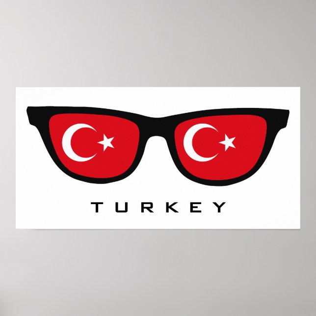 Türkei Shades Custom Text & Color Poster (Vorne)