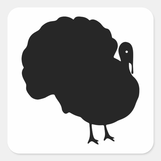 Türkei-Silhouette Quadratischer Aufkleber (Vorderseite)