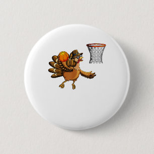 Türkei spielt Basketball Basketball Hoop Thanksgiv Button