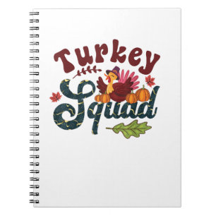 Türkei Squad Funny Erntedank Day Run Pilgrim Gi Notizblock
