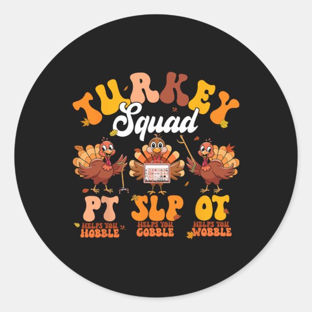Türkei Squad Ot PT Slp Berufliche Therapie Dank Runder Aufkleber (Vorderseite)