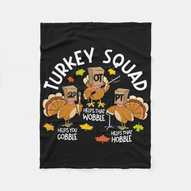 Türkei Squad Slp Ot PT Therapieteam Fall Thanksgiv Fleecedecke (Vorderseite)