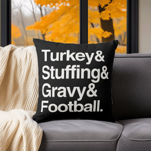 Türkei & Stuffing & Gravy & Football Erntedank Kissen