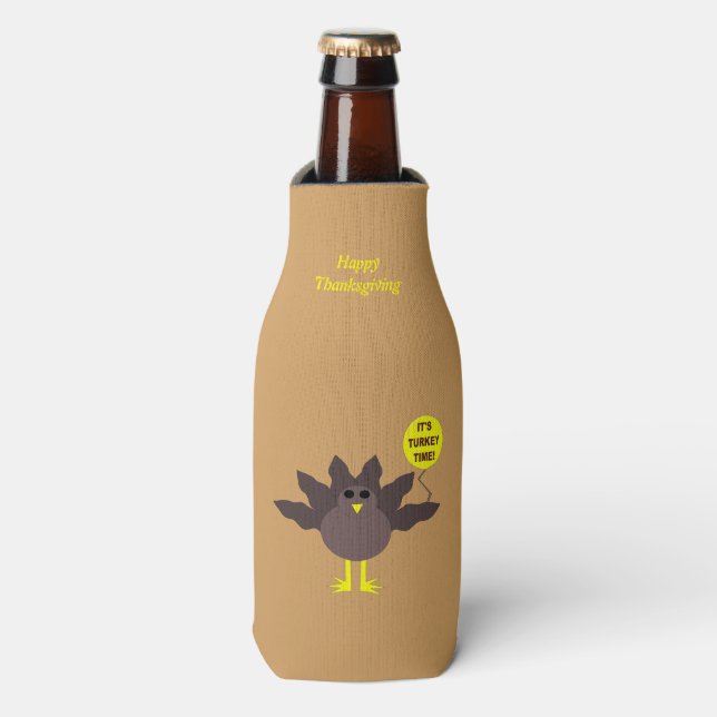 Türkei Time Erntedank Custom Bottle Cooler Flaschenkühler (Flaschenvorderseite)