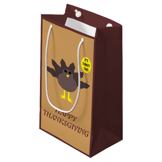Türkei Time Erntedank Custom Gift Bag Kleine Geschenktüte (Vorderseite Schrägansicht)
