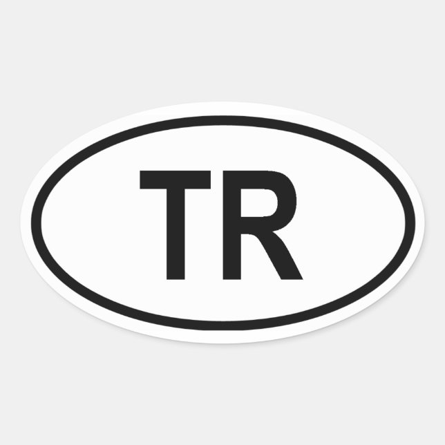 Türkei "TR" Ovaler Aufkleber (Vorderseite)