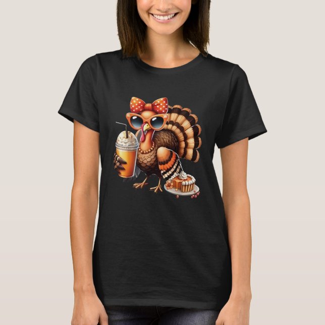 Türkei trinkt Kaffeebow Erntedank Womens Tur T-Shirt (Vorderseite)