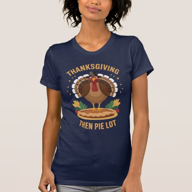 Türkei Trot, dann Pie Lot Minimalistischer Ernteda T-Shirt (Vorderseite)