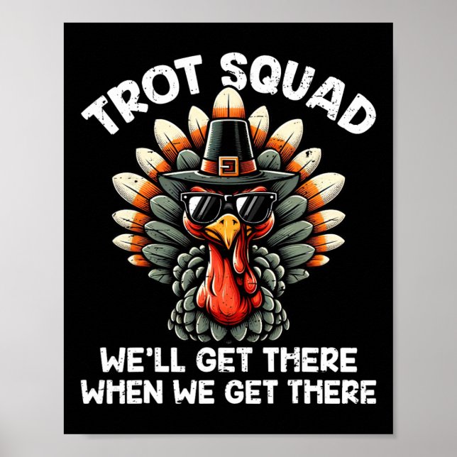 Türkei Trot Squad Funny Erntedank Running Costu Poster (Vorne)