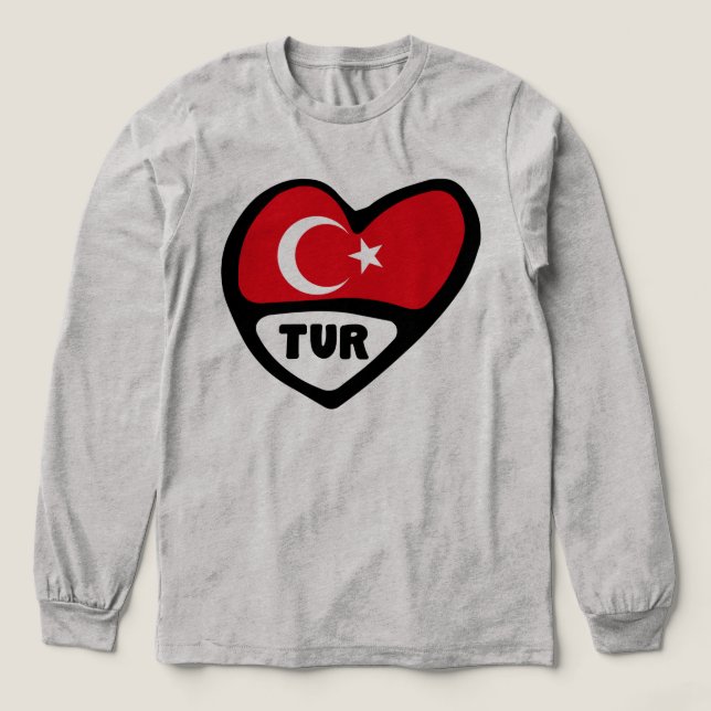Türkei TUR Ländercode Tri-Blend Shirt (Design Vorderseite)
